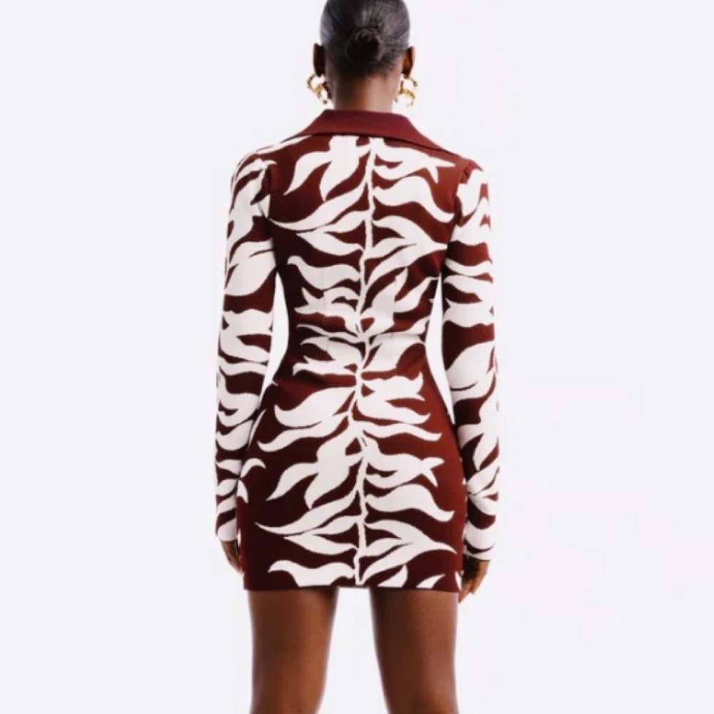 Hanifa Soraya Mini Dress - Plum & White - Picture 3 of 4